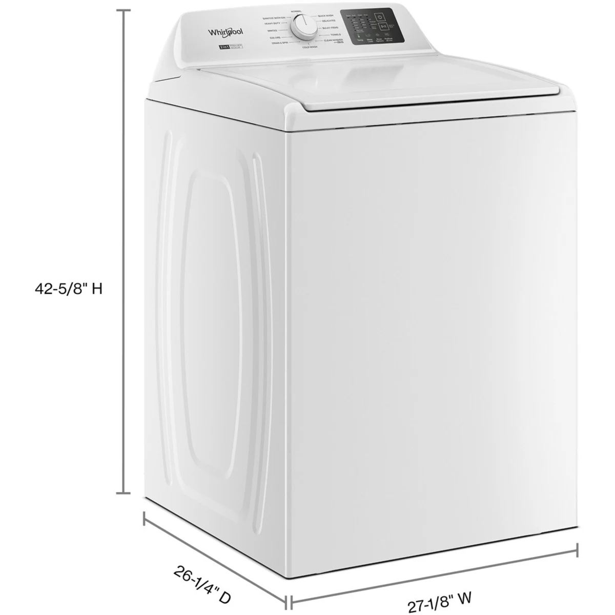 WTW4107SW LAVADORA 4.3 PIES CUBICOS