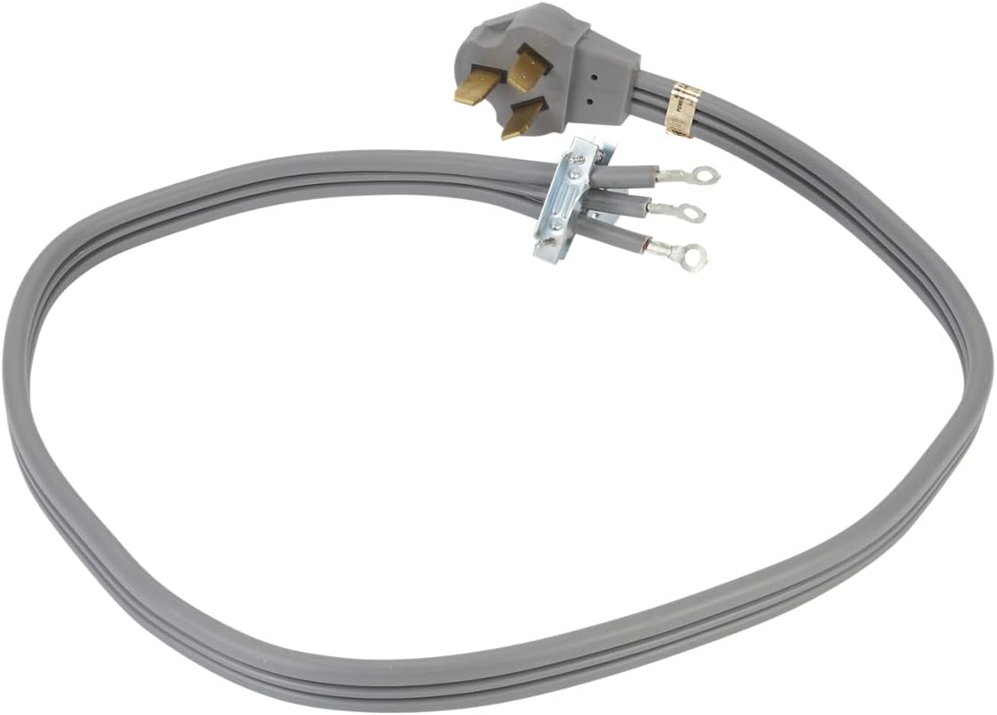 PT220 4' Electric Range Power Cord 3 Wire 40 Amp Right Angle Plug