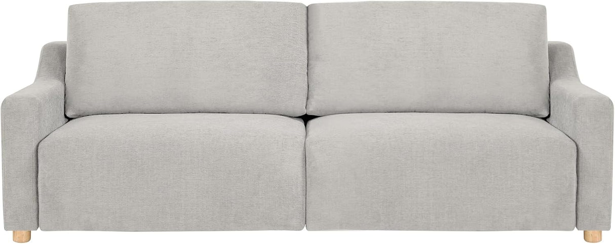 113A009NVY Serta Glendale - Sofá convertible de 90.2 pulgadas, tamaño Queen para abrazar la pared, comodidad Dreamcoil, tela de felpilla, color crema