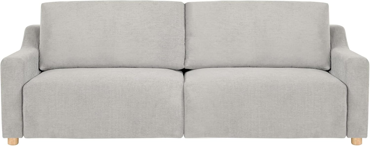 113A009NVY Serta Glendale - Sofá convertible de 90.2 pulgadas, tamaño Queen para abrazar la pared, comodidad Dreamcoil, tela de felpilla, color crema