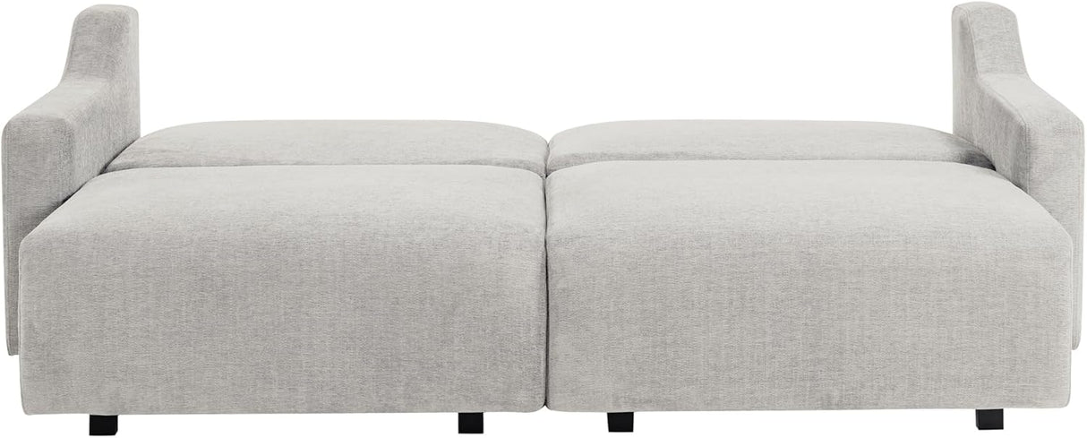 113A009NVY Serta Glendale - Sofá convertible de 90.2 pulgadas, tamaño Queen para abrazar la pared, comodidad Dreamcoil, tela de felpilla, color crema