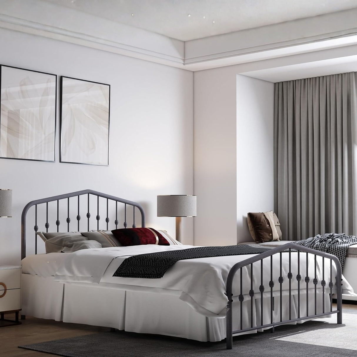 Cama de Metal Washington (Silver / Plateada) – Full & Queen