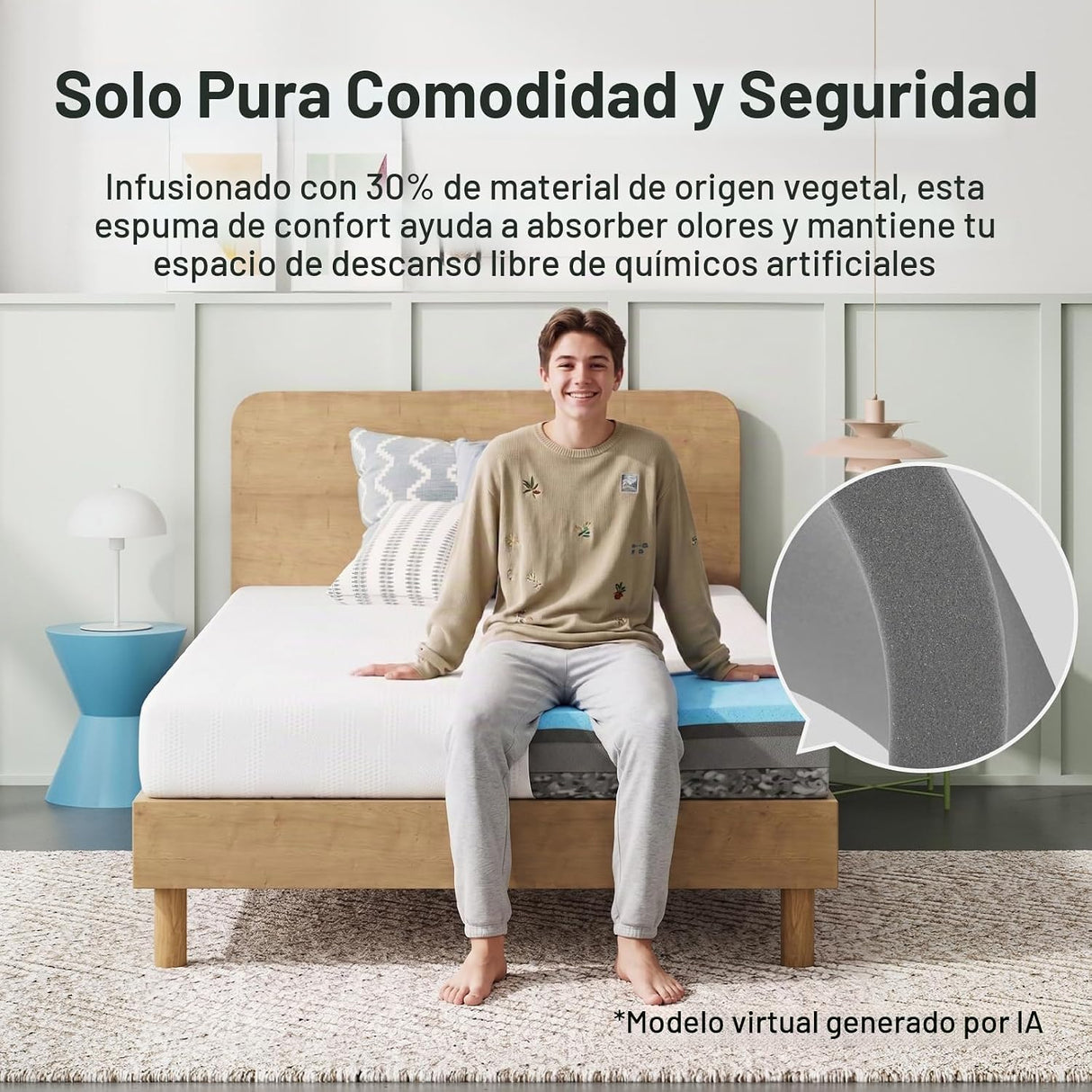 Novilla Mattress Twin 6" - Espuma Viscoelástica de Gel Refrescante