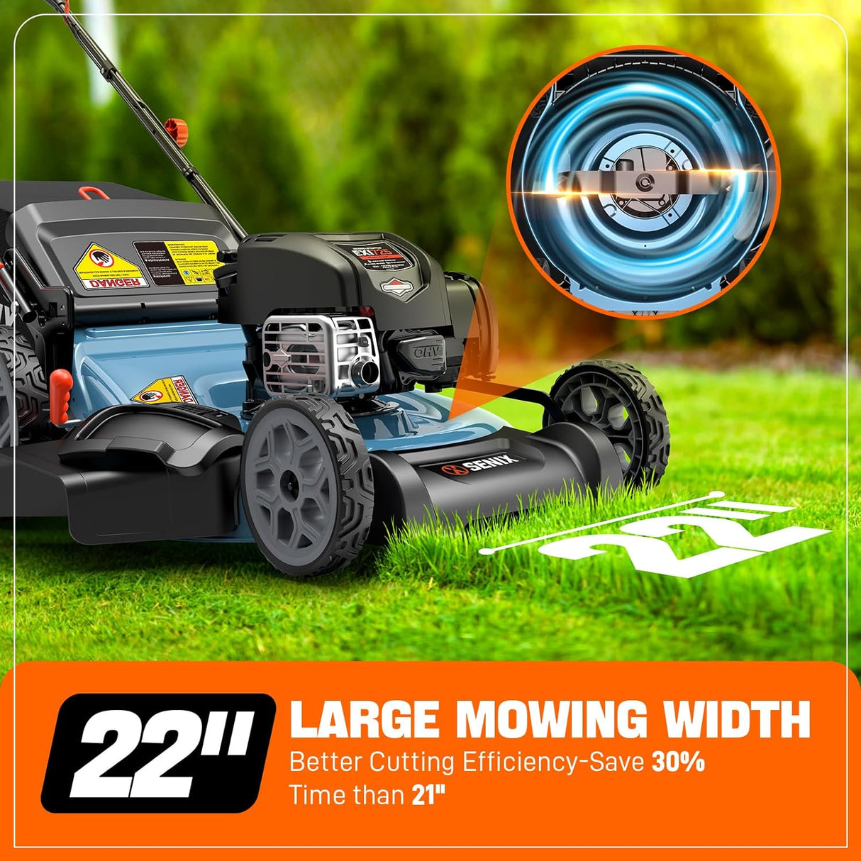 LSSG-H2 SENIX 22" 3IN1 HW VARIABLE SPD MOWER-EX172