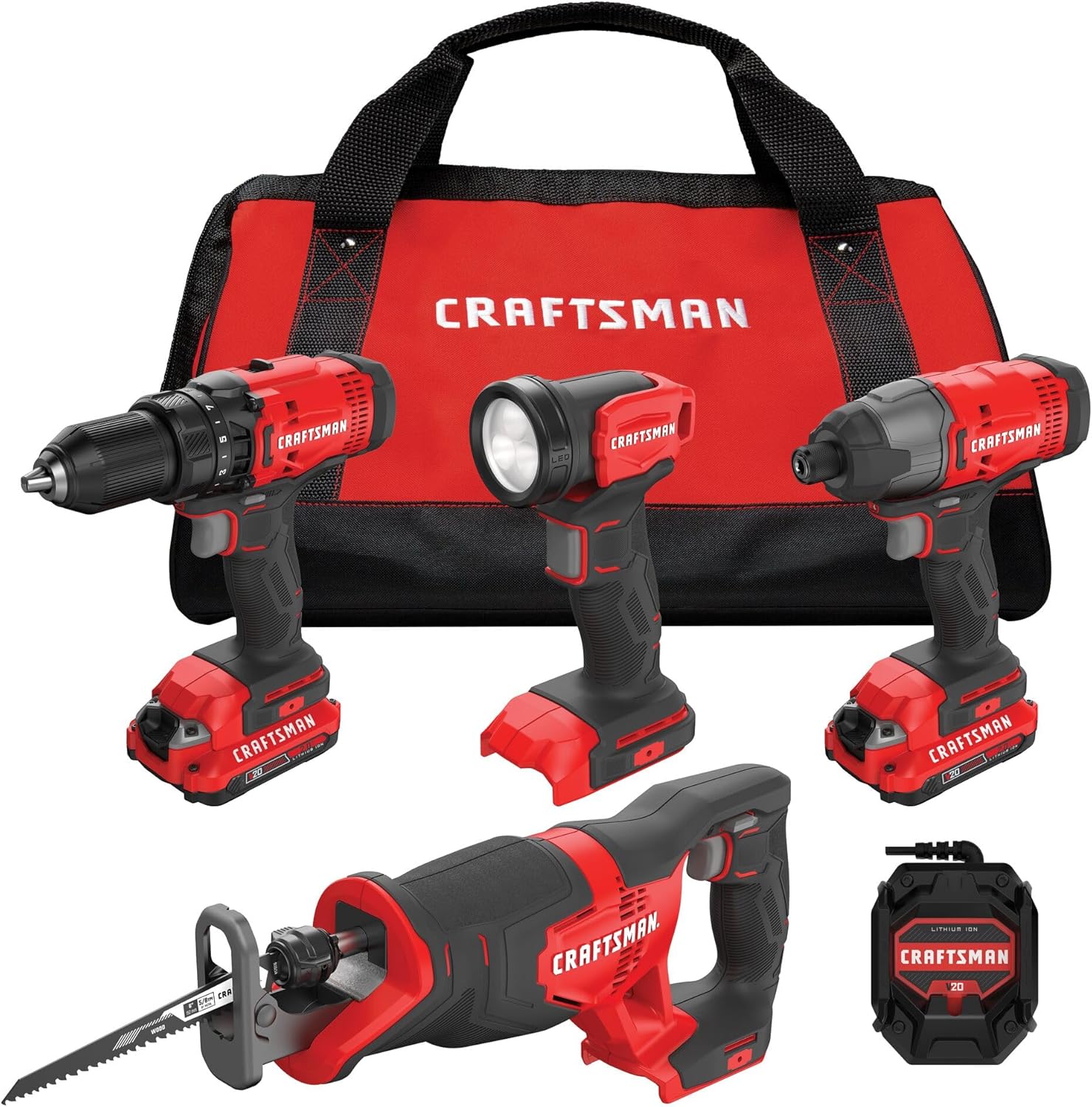 CRAFTSMAN Kit Combinado de 4 Herramientas Inalámbricas 20V