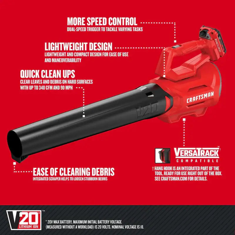 CRAFTSMAN Soplador de Hojas Axial Inalámbrico