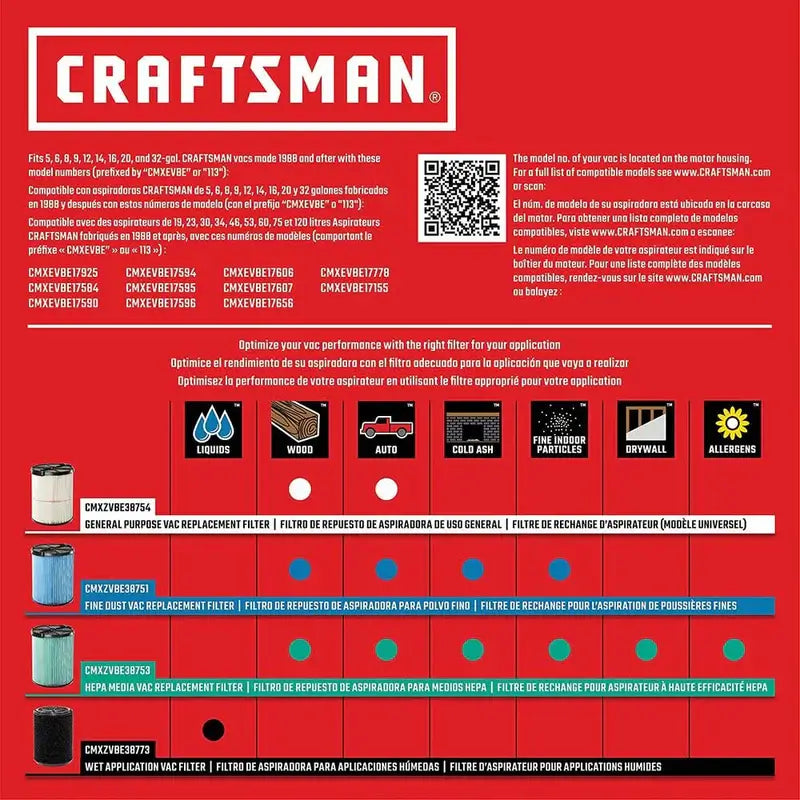 CRAFTSMAN Aspiradora Húmeda/Seca con Accesorios