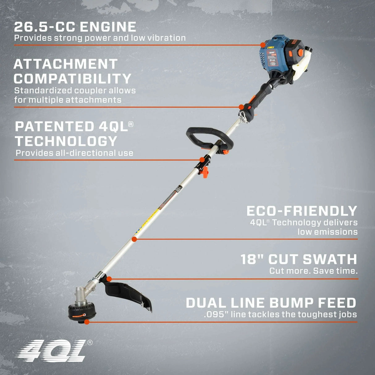 GTS4QL-L 4QL 26.5CC STRAIGHT SHAFT TRIMMER
