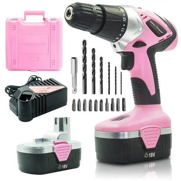 Pink Power Taladro-Destornillador Inalámbrico 18V