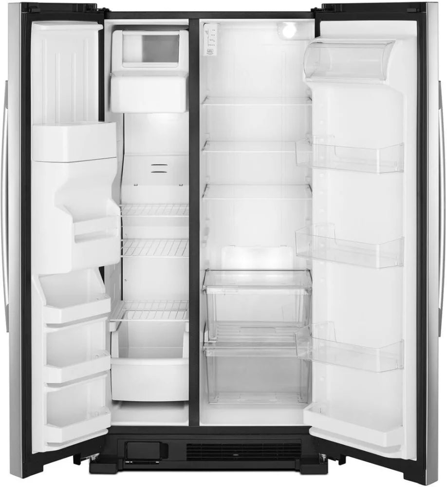 Amana 24.6 cu. ft. Side By Side Refrigerator With Dual Pad External Ice And Water Dispenser -Black-on-Stainless