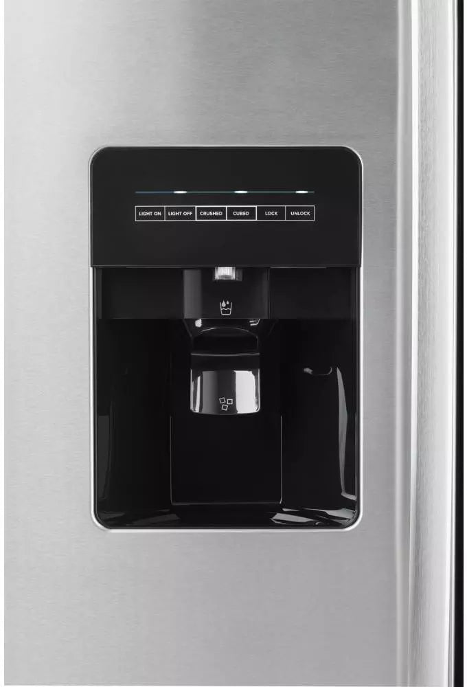 Amana 24.6 cu. ft. Side By Side Refrigerator With Dual Pad External Ice And Water Dispenser -Black-on-Stainless