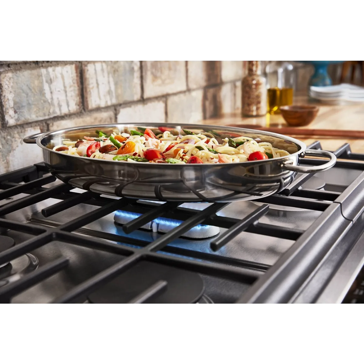 KSGB900ESS 30-Inch 5 Burner Gas Convection Slide-In Range with Baking Drawer
