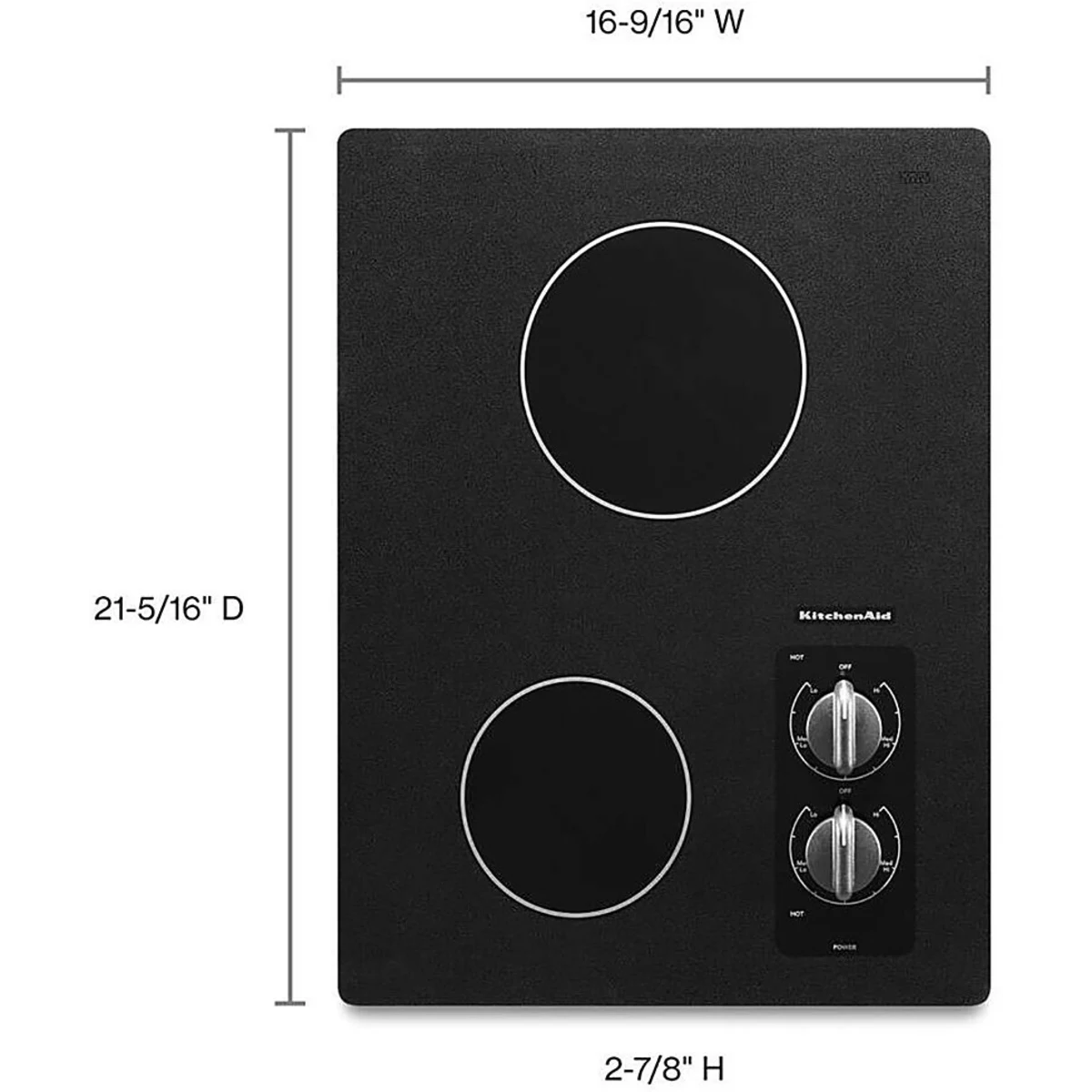 Placa de Cocción Eléctrica KitchenAid KECC056RBL de 2 Elementos