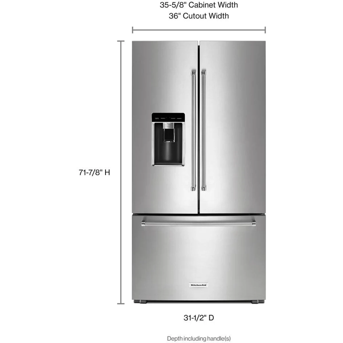 Refrigerador French Door KitchenAid KRFC704FPS de 36 Pulgadas con Acabado PrintShield