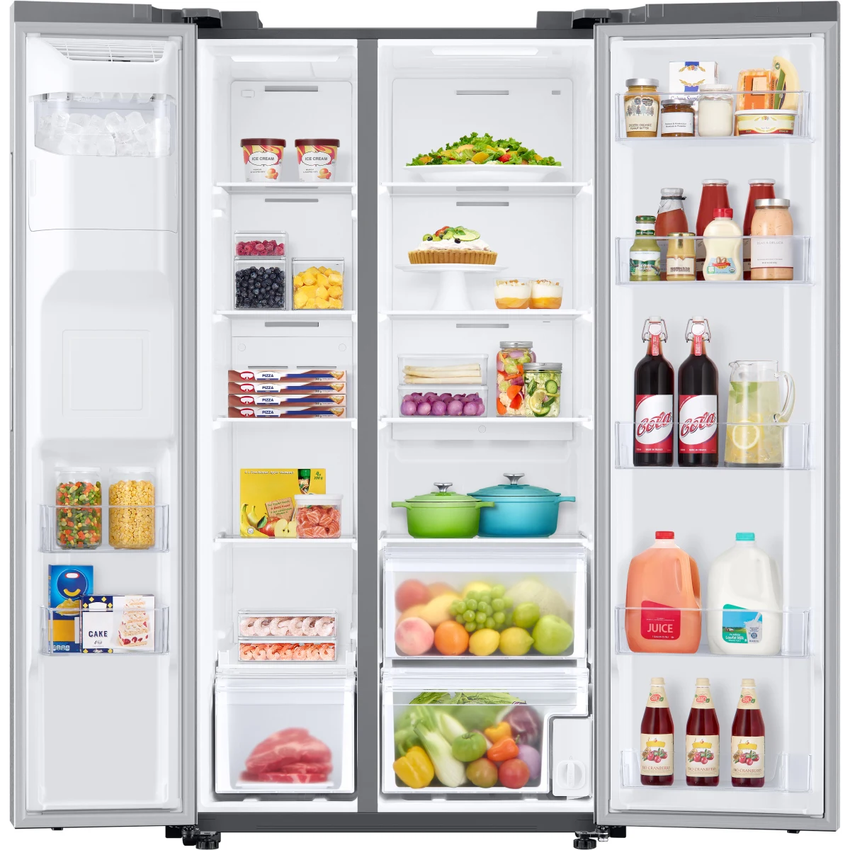 Nevera Samsung Side by Side 22 Pies Cúbicos Acero Inoxidable con Dispensador de Agua y Hielo | RS22T5201SR/AA