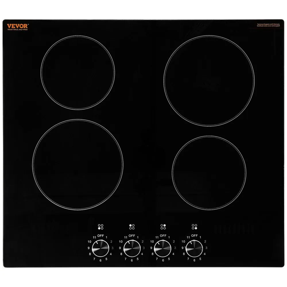 Estufa de Tope Eléctrica VEVOR 24" de 4 Hornillas (220V) | Modelo LT4-79