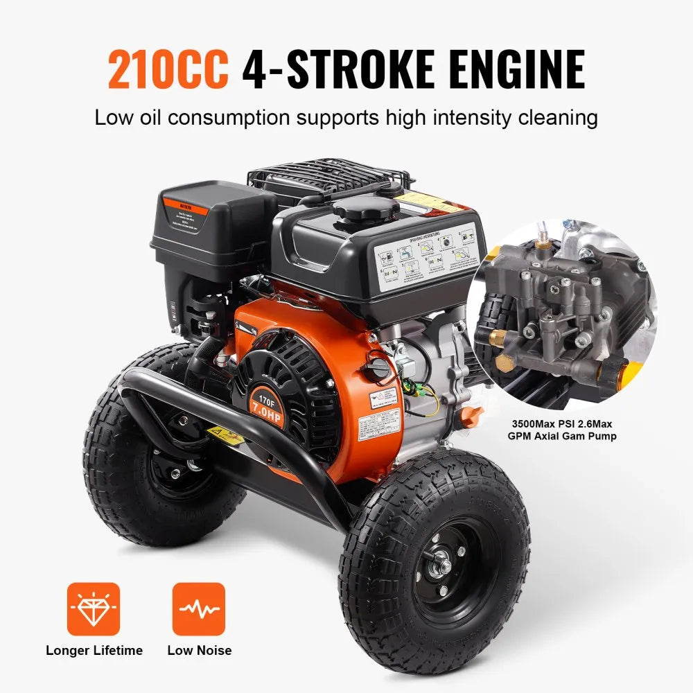 VEVOR Power Washer 3500 PSI – 7 HP Engine & Steel Frame
