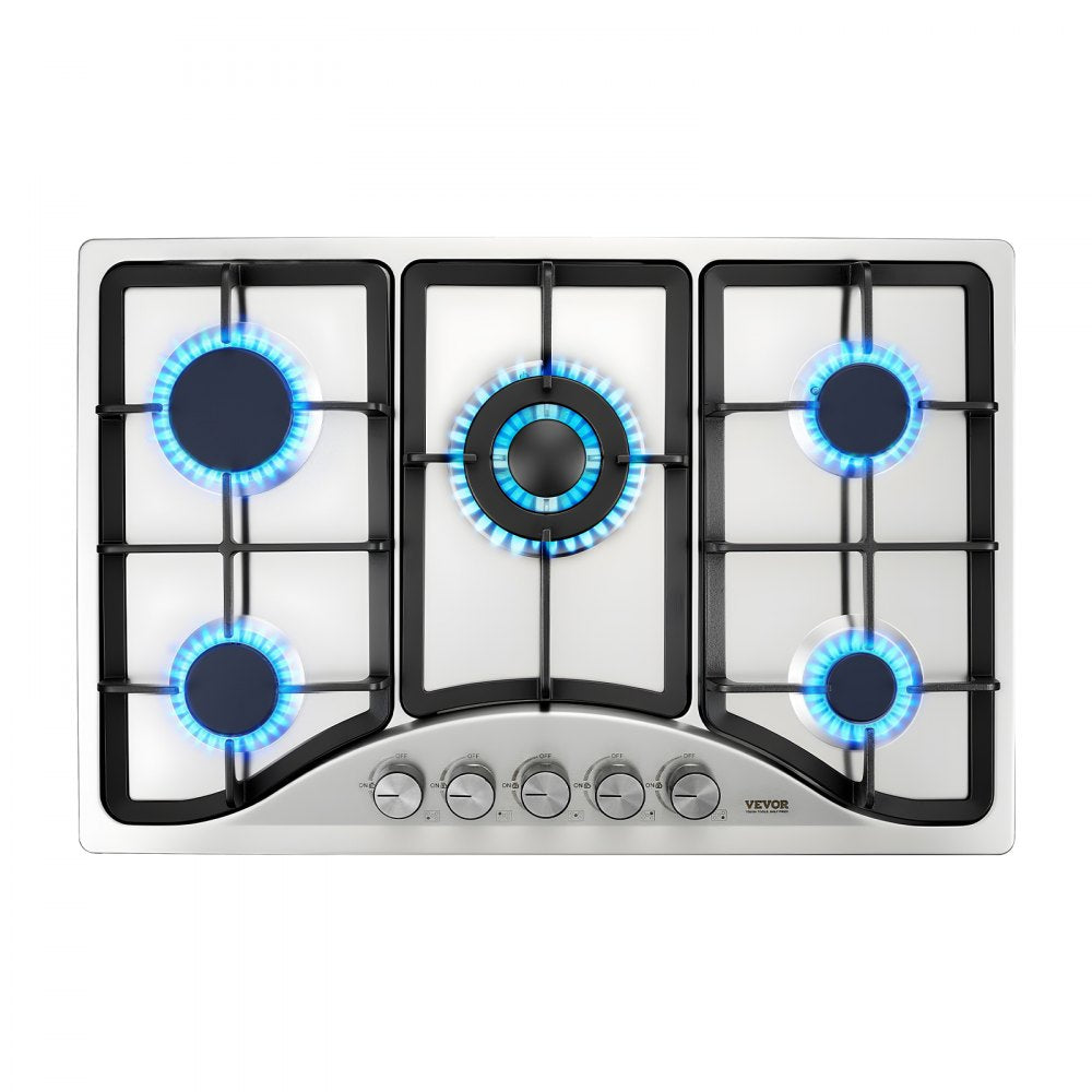 VEVOR 30-inch Gas Cooktop, 5 Burners Built-in Gas Stove Top