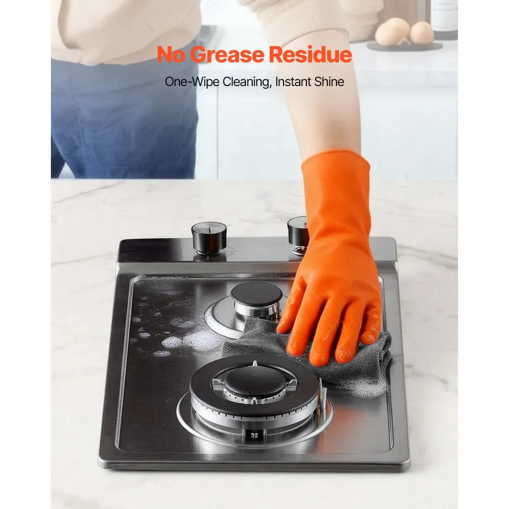 VEVOR Gas Cooktop 12 inch, Max 12250BTU 2 Burners Built-in Stainless Steel Gas Stove Top