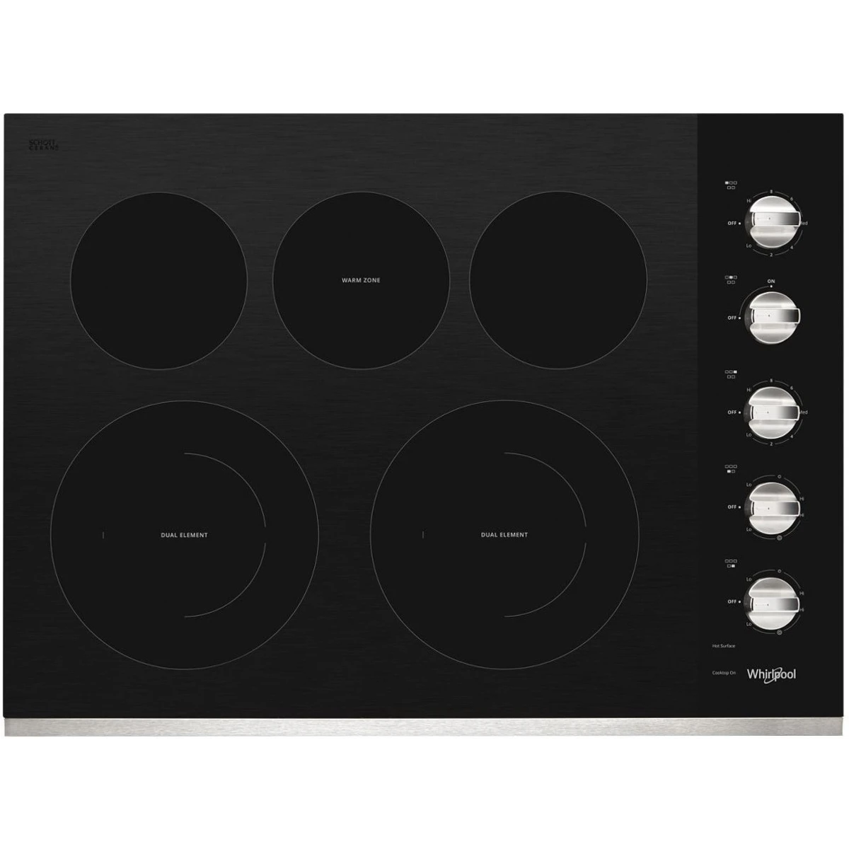 Placa de Cocción Eléctrica Empotrable Whirlpool WCE77US0HS de 30 Pulgadas