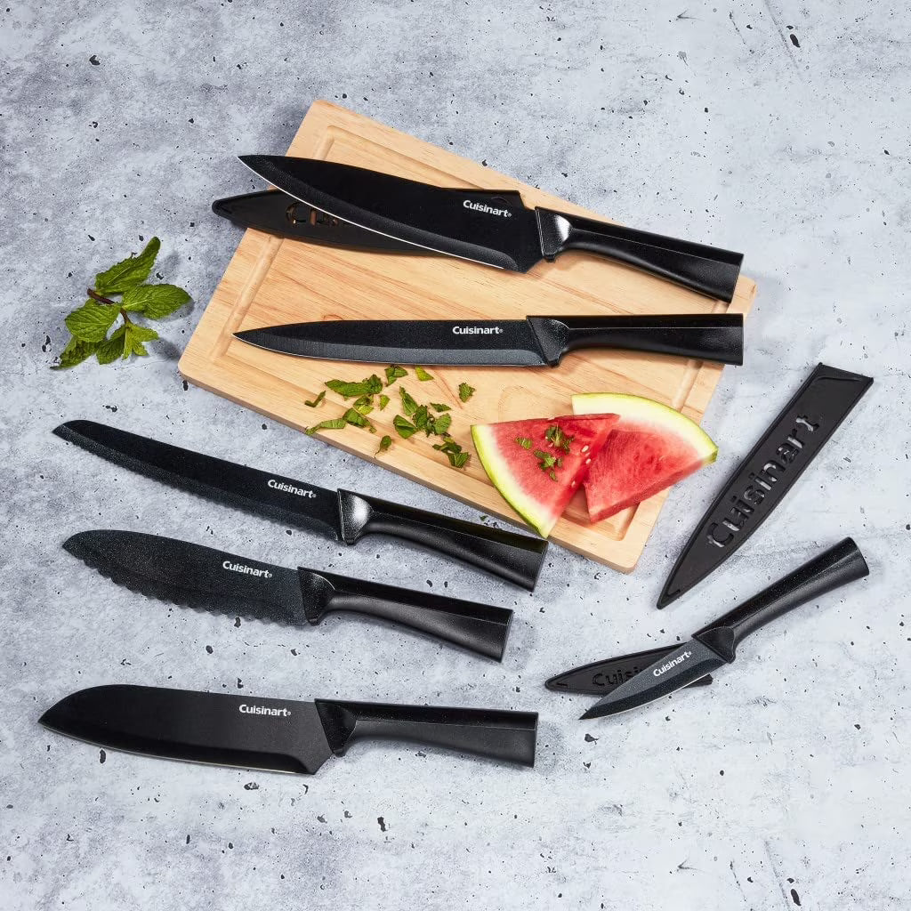 Cuisinart 12 piece Black Metallic Coated Knife Set with Blade Guards