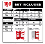 Milwaukee 100PC Impact Duty Driver Bit Set