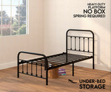 Cama Full en Metal Negro Estilo Vintage