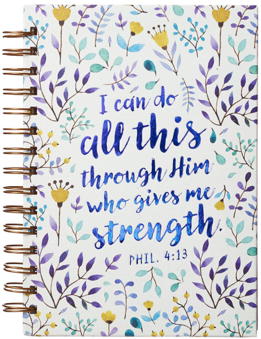 Christian Art Gifts  I Can Do All This Spiral Journal