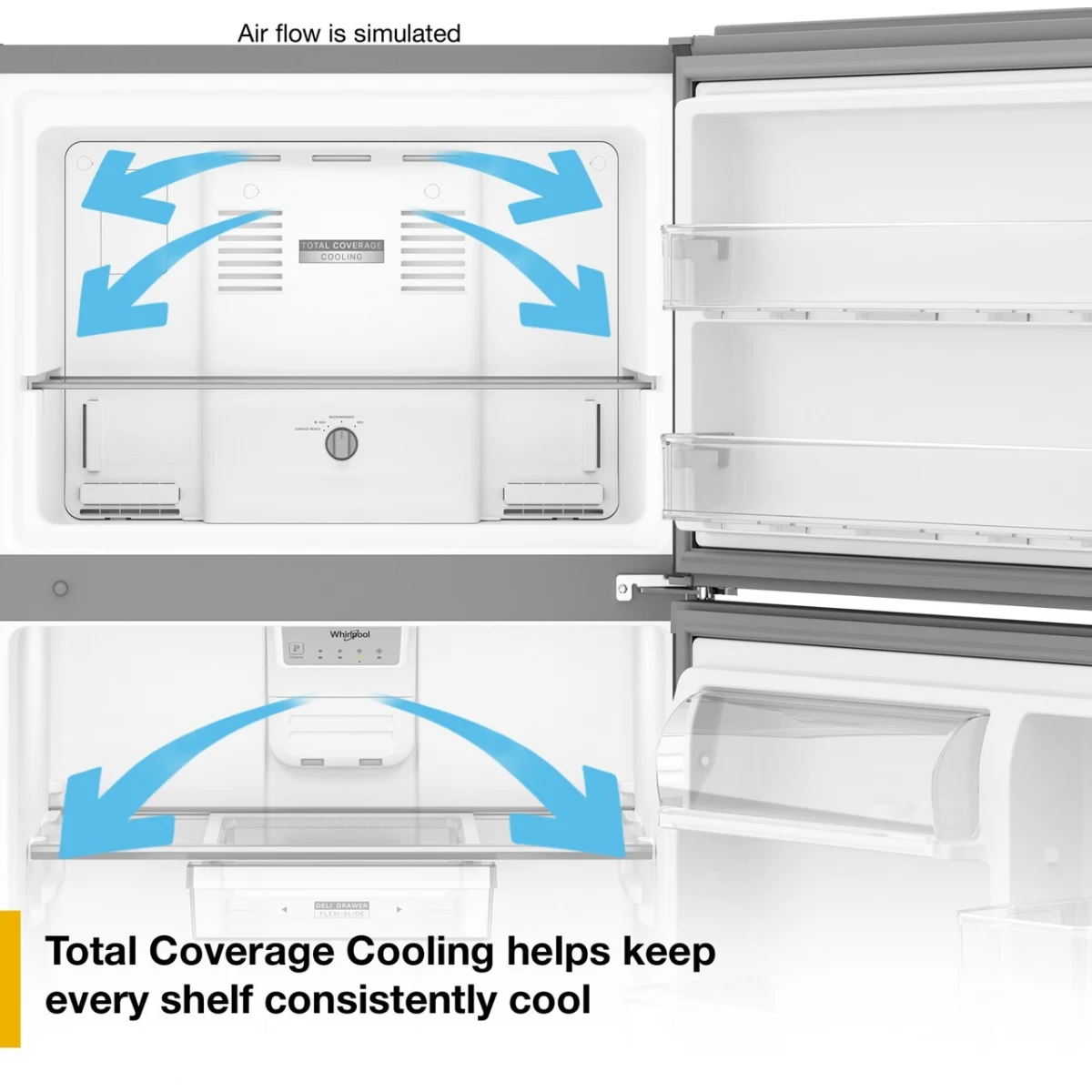 Nevera Whirlpool 19.3 Cu. Ft. Congelador Superior Blanco WRTX3019SW