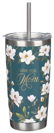 Christian Art Gifts Steel Travel Tumbler with Reusable Straw