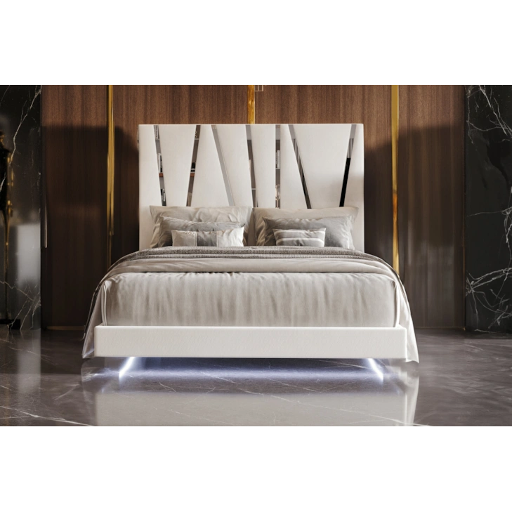 B1840-115 Cama Panel Europa en Blanco – Colección Europa