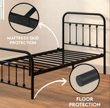 Cama Full en Metal Negro Estilo Vintage
