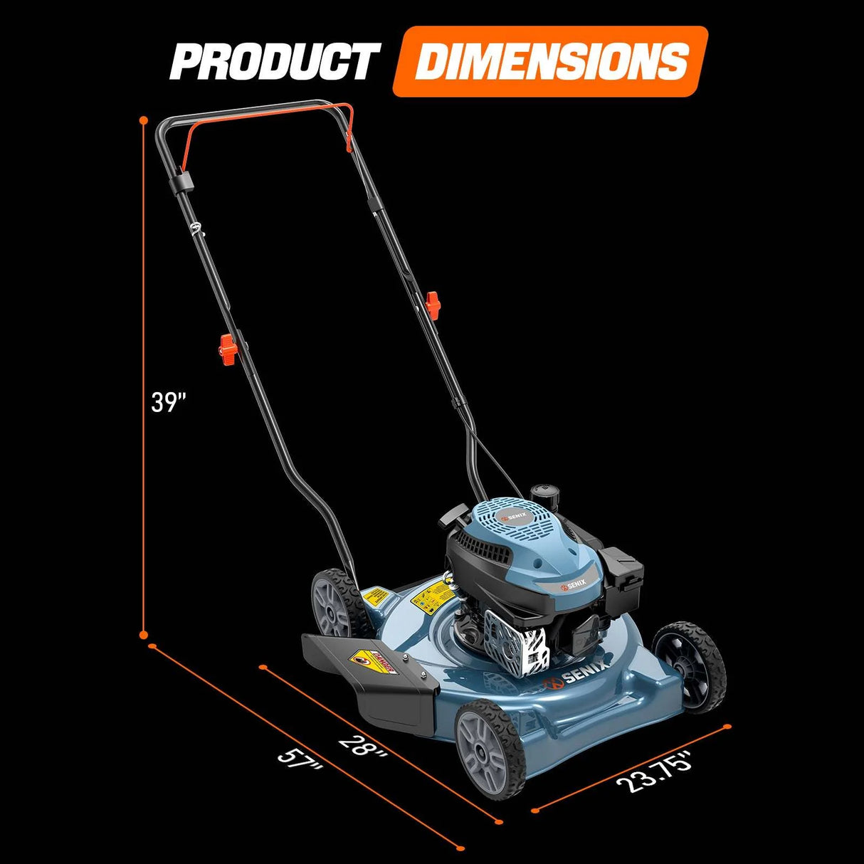 Cortacésped a Gas de Empuje SENIX LSPG-L4 de 20 Pulgadas con Descarga Lateral