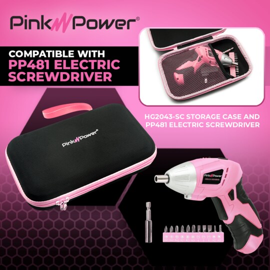 Pink Power  Storage Case for Cordless Electric Scissors and Tools