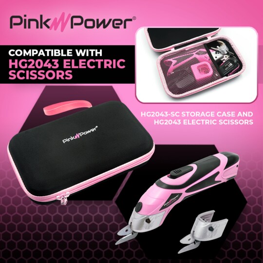 Pink Power  Storage Case for Cordless Electric Scissors and Tools