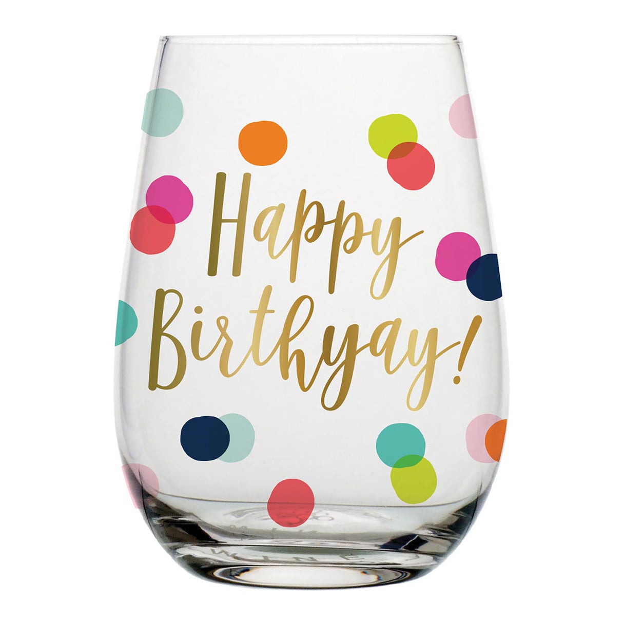 Slant Collections Happy Birthday Glass