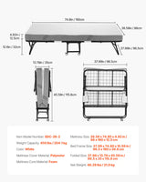 Cama Plegable Portátil VEVOR SDC-36-2)