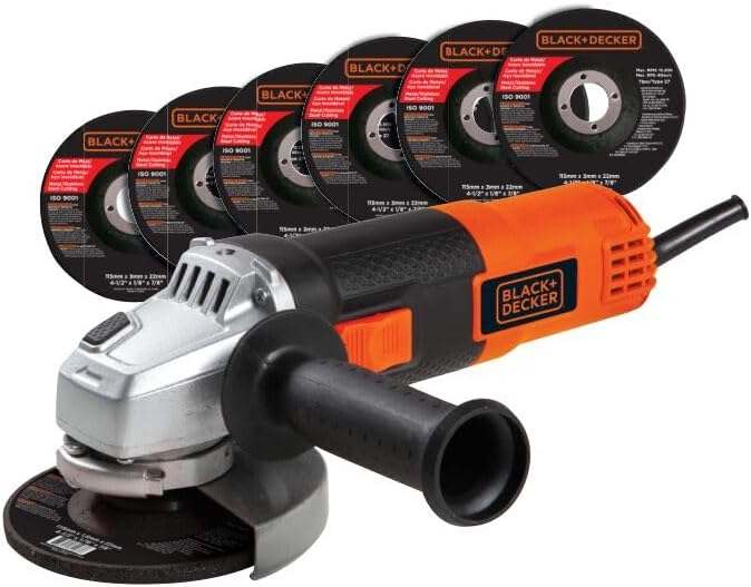 Black+Decker 4-1/2" (115mm) Angle Grinder Kit