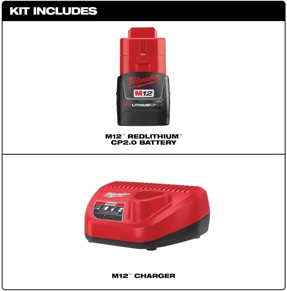 Cargador y Batería Milwaukee M12™ – Kit de Carga Rápida