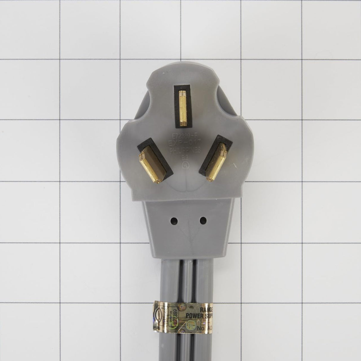 PT220 4' Electric Range Power Cord 3 Wire 40 Amp Right Angle Plug