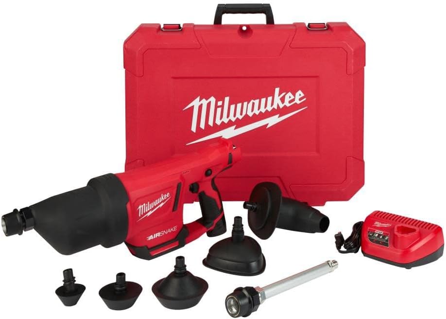 Milwaukee Kit de pistola de aire para limpiar drenajes M12™ AIRSNAKE™