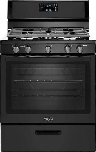 Whirlpool 5.1 cu. ft. Freestanding 5-Burner Gas Stove-Black
