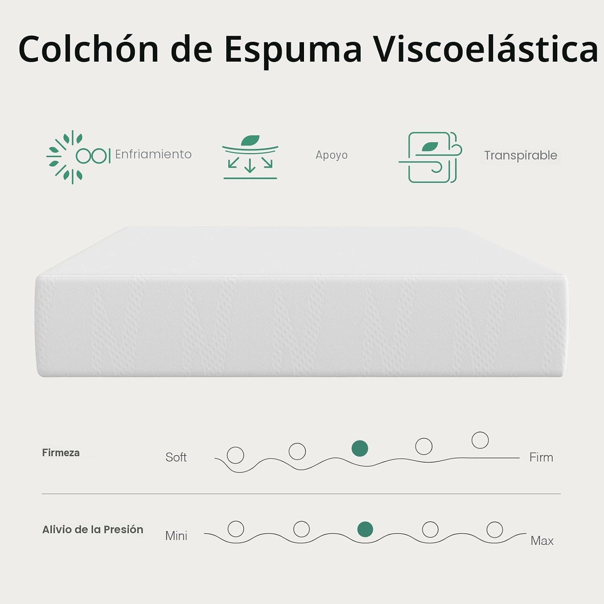 Novilla Mattress Twin 6" - Espuma Viscoelástica de Gel Refrescante