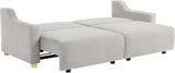 113A009NVY Serta Glendale - Sofá convertible de 90.2 pulgadas, tamaño Queen para abrazar la pared, comodidad Dreamcoil, tela de felpilla, color crema