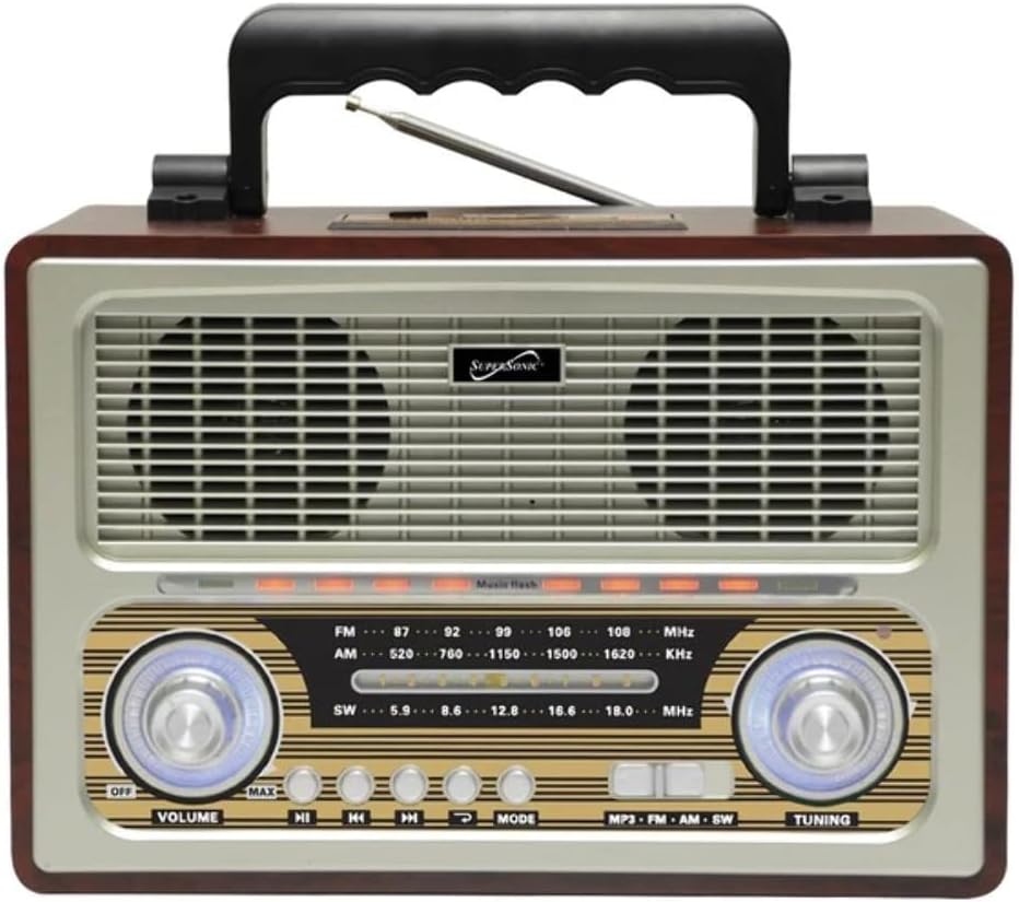 Radio Altavoz Bluetooth Portátil Multifunción Retro Vintage SC-1198BT