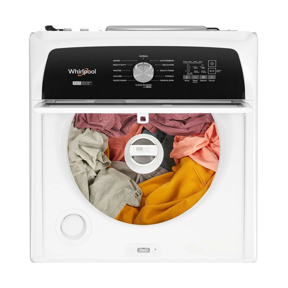 Whirlpool 4.7–4.8 cu. ft. Top Load Washer With 2 In 1 Removable Agitator-White