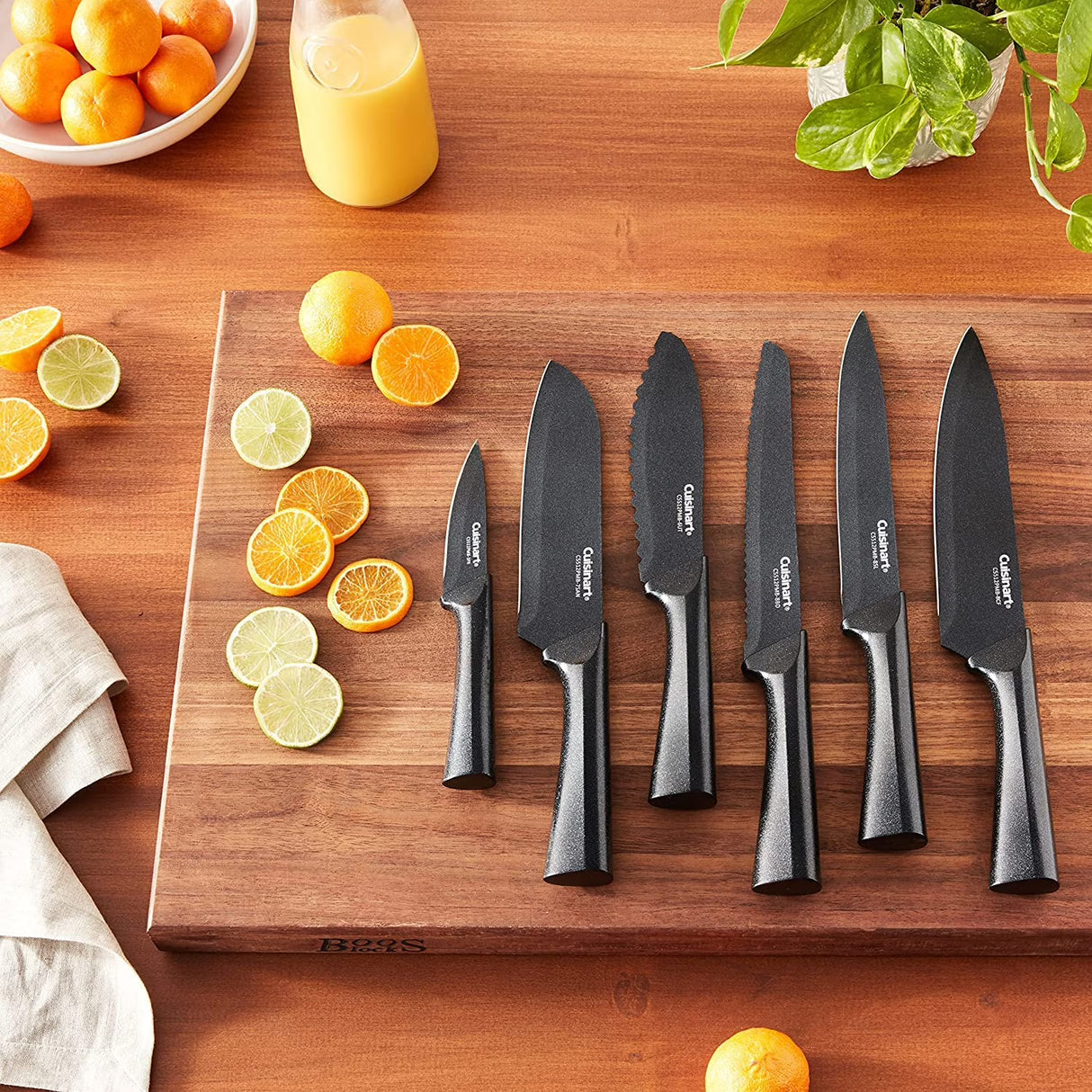 Cuisinart 12 piece Black Metallic Coated Knife Set with Blade Guards
