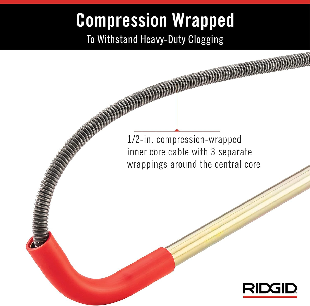 Ridgid K-3 Toilet Auger with Unclogging 3-Foot Snake and Bulb Head