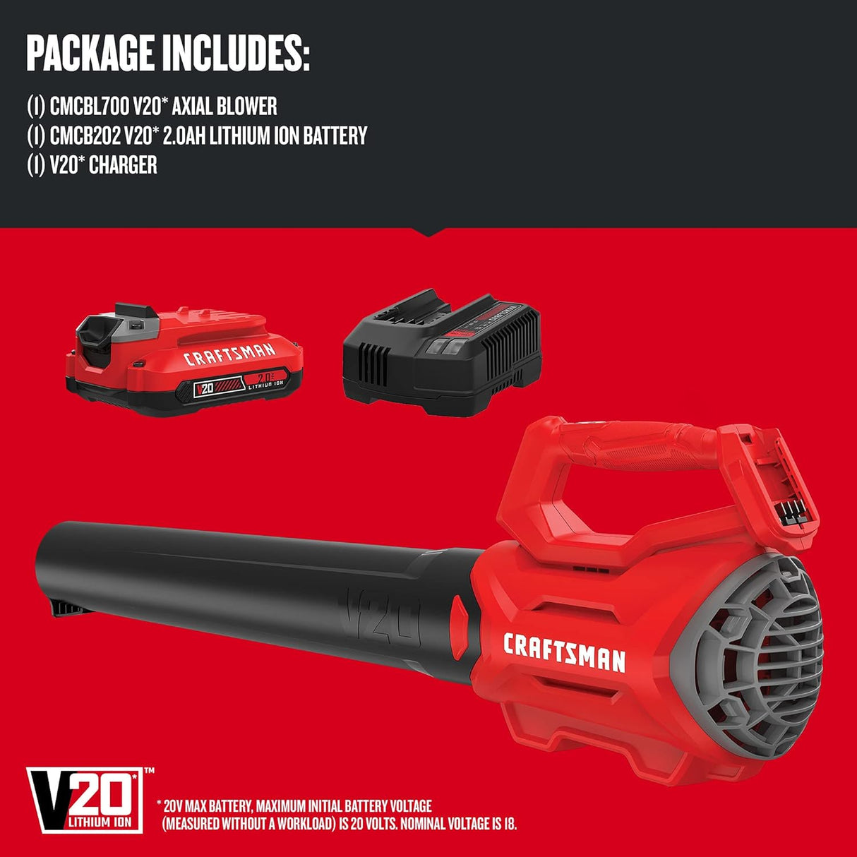 CRAFTSMAN 20V Axial Leaf Blower