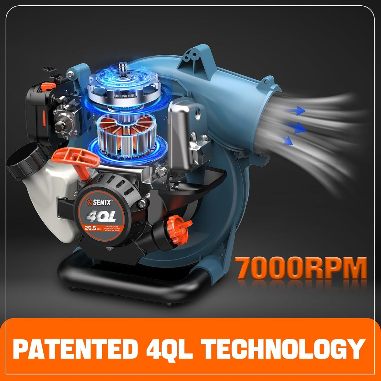 Soplador de Hojas a Gas SENIX 4QL® BL4QL-L de 26.5cc